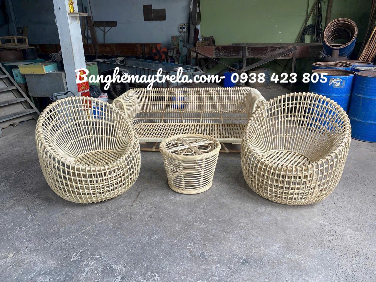 Sofa mây tổ yến hiện đại phòng khách